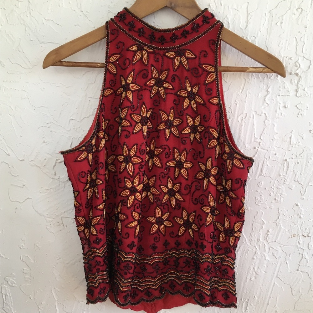 Gorgeous Beaded Embellished 100% Silk Top